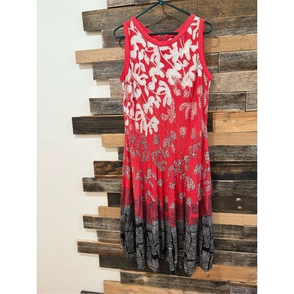NIC+ZOE Terrace Twirl Sleeveless A-Line Knit Jersey Dress Midi Crew Neck Sz 1X - Picture 2 of 8